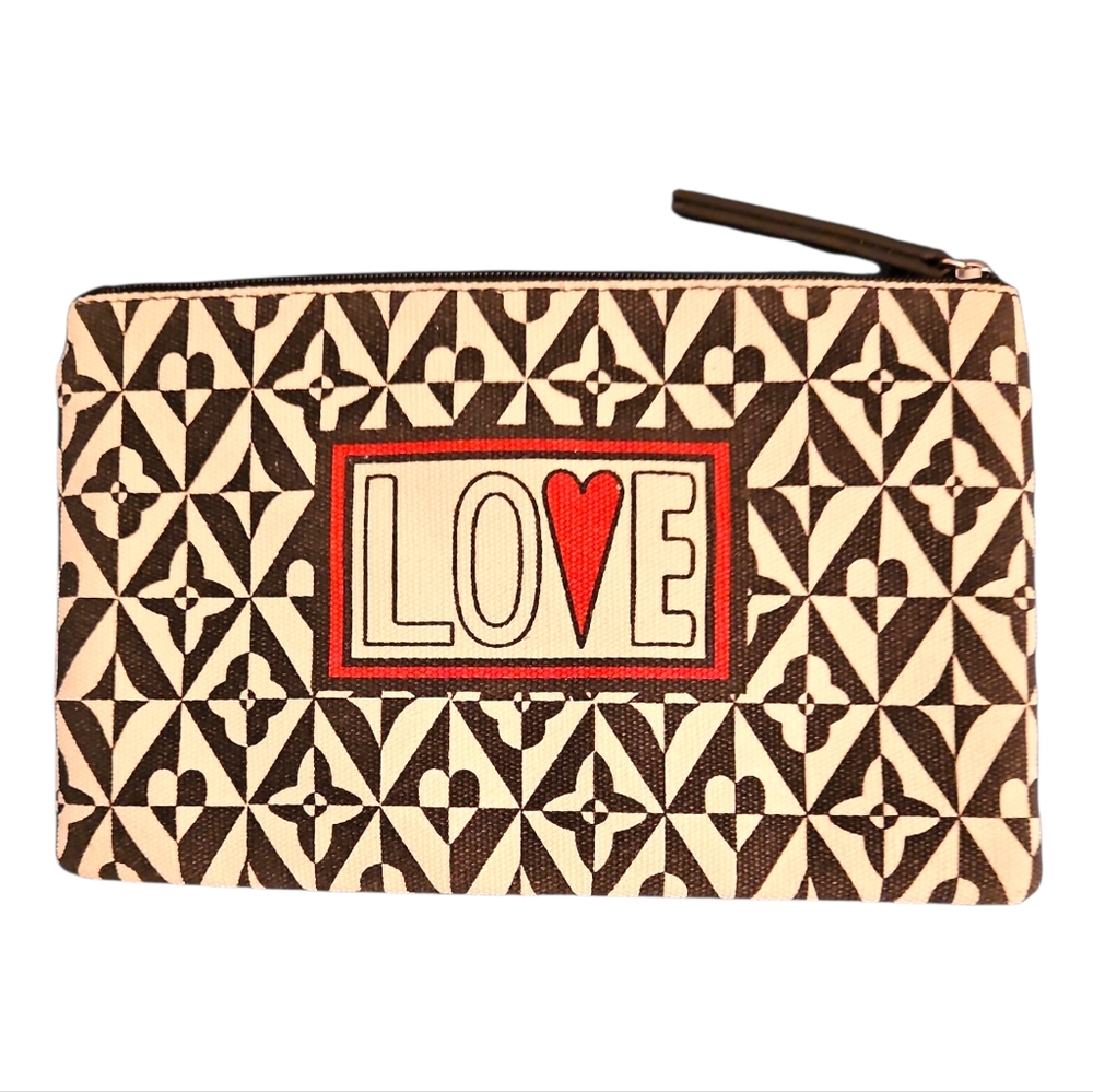 BRIGHTON Beige and Black LOVE Clutch - Picture 2 of 5